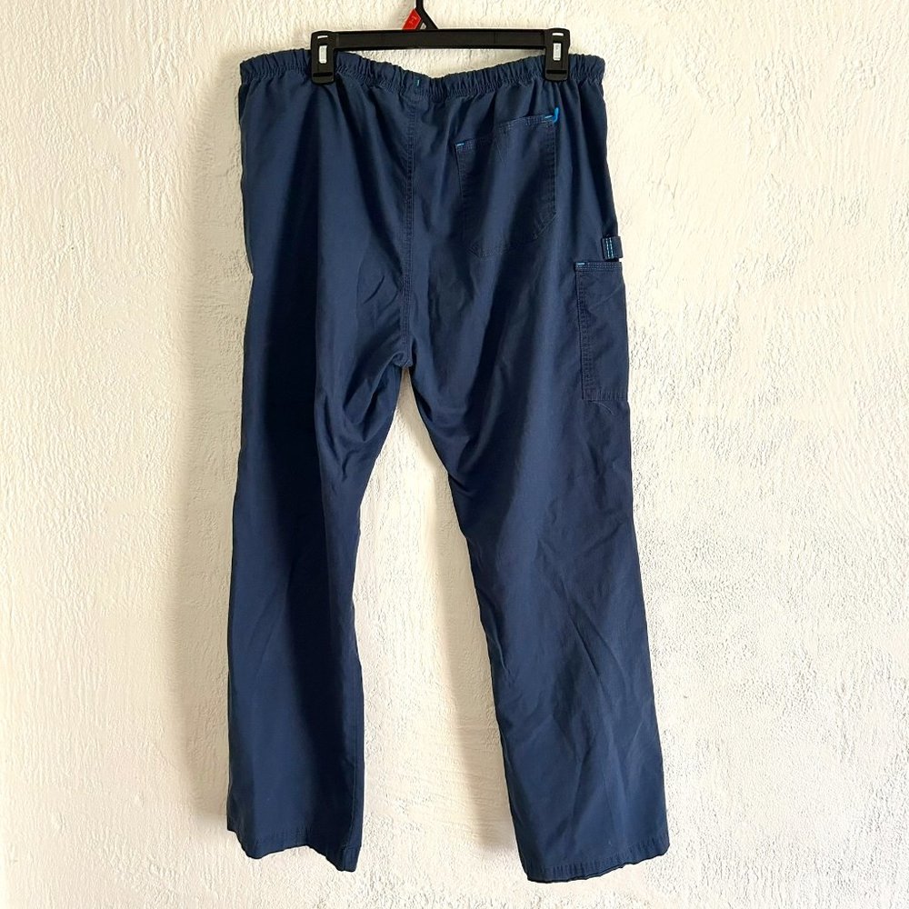 USED CONDITION - WOMENS NAVY BLUE SCRUBS WITH DRAWSTRING MADE IN EGYPT